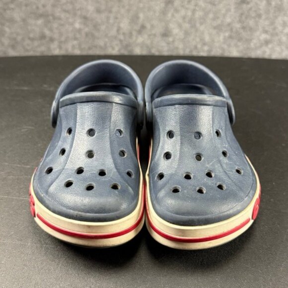 Crocs Kids Clogs Size 8 Navy Blue and Red Sneakers Shoes Slip On Casual - Picture 1 of 9